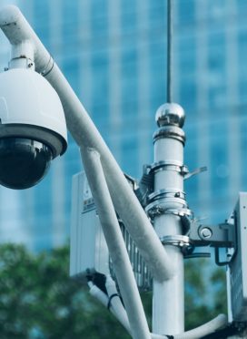 CCTV security camera in city of China.
