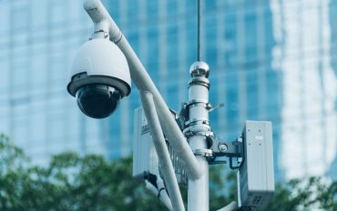 CCTV security camera in city of China.