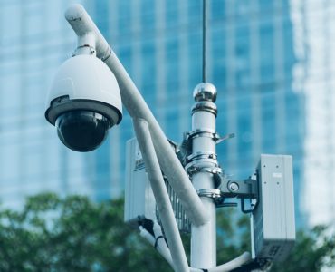 CCTV security camera in city of China.