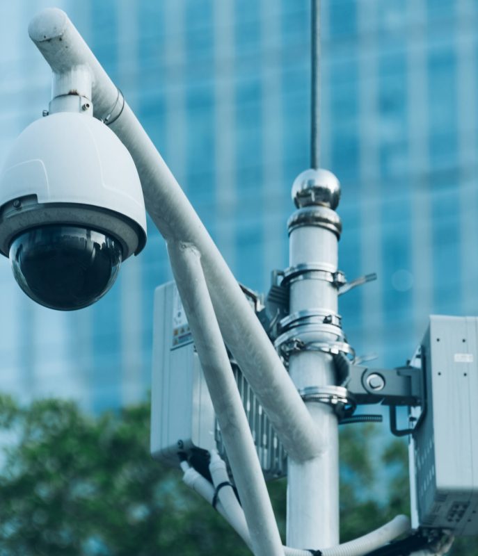 CCTV security camera in city of China.